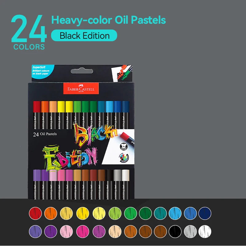 Faber-Castell Weiche Öl-Pastellfarbe Set 24/36/48 Lebendige Farben Cremige Textur Bullet Head Kreide für Künstler Malen Zeichnen Anfänger