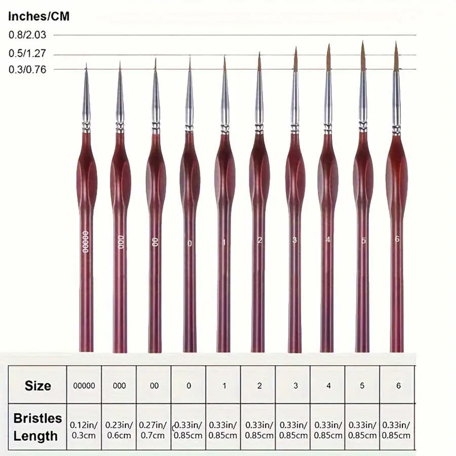 10/11/20/22Pcs Fine Detail Paint Brush Miniature Painting Brushes for Mini Paints Brush Set for Acrylic Watercolor Face Nail - Sun Studio