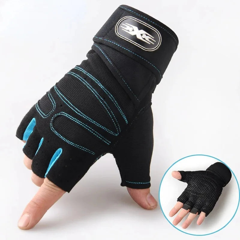 Gym Gloves for Men Women Fitness Weight Lifting Wristband Gloves Body Building Training Sports Exercise Cycling Glove Shockproof - Sun Studio