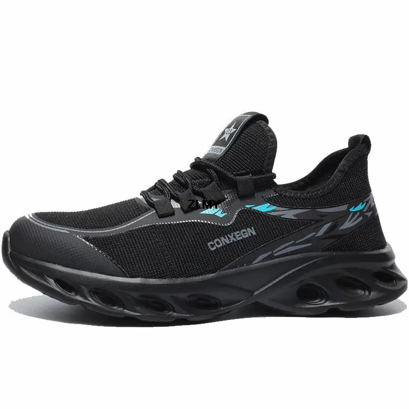 Mode Sicherheitsschuhe für Männer Stahlkappen Sneakers Durchtrittsicher Industrielle Arbeitsschuhe Mann Atmungsaktive Arbeitssicherheitsschuhe Anti-Quetsch