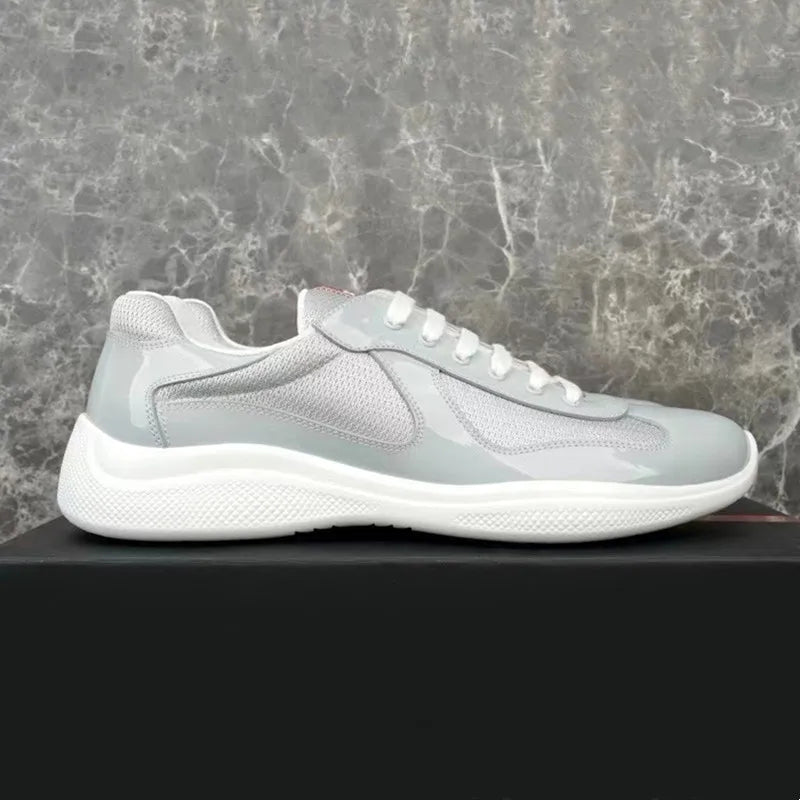 Multiple Style Color Classic P-style Men's Low Top Sneaker Breathable Mesh Biker Shoes Lace Up Leather Sneakers Casual Shoe - Sun Studio