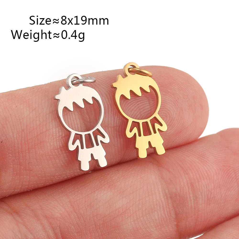5Pcs Summer Hat/Lip Kiss/Swimsuit/Airplane Travel Charm  Stainless Steel Jewelry Making Craft DIY Bracelets Necklace Accessories - Sun Studio