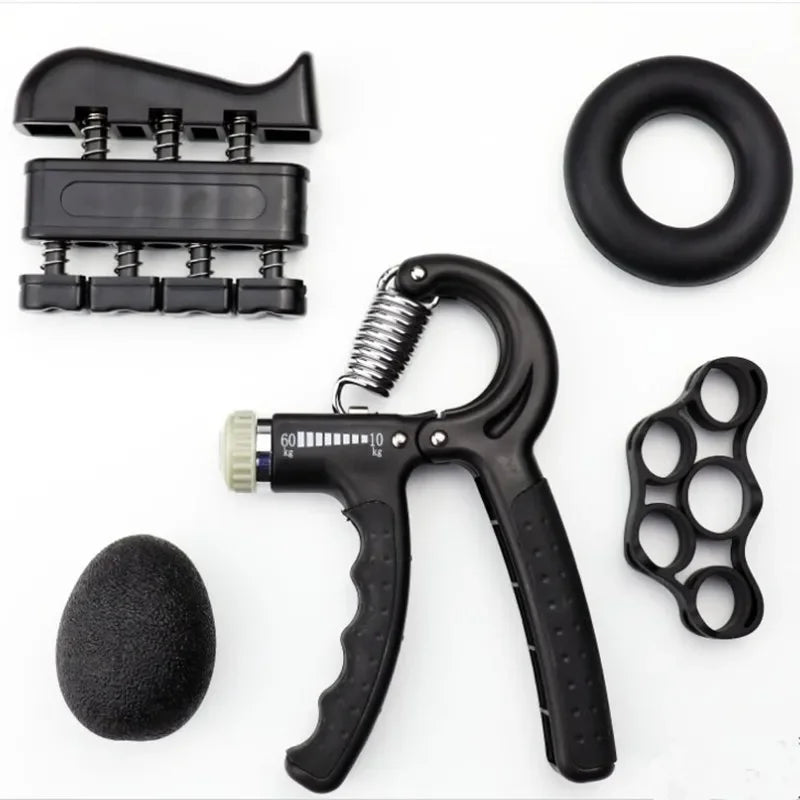 Gym Fitness Adjustable Count Hand Grip Set Finger Forearm Strength Muscle Recovery  Gripper Exerciser Trainer Ball Decompression - Sun Studio