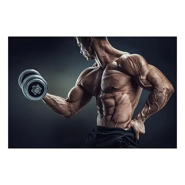 Fitness Motivation Canvas Art  Sexy Bodybuilding Girl Poster Gym Weightlifting Wall Decor for Living Room Bedroom Home Gym Fitne - Sun Studio
