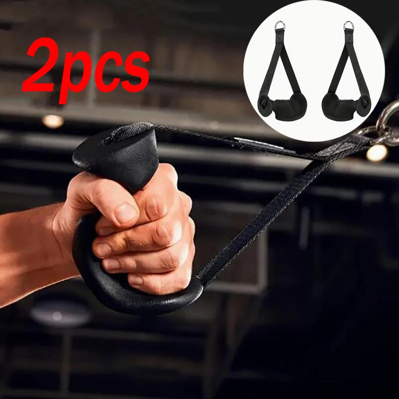 2 Pcs Ergonomic Exercise Handles, Resistance Band Handles Cable Machine Attachments for Gym Pulley Machine LAT Pulldown System. - Sun Studio