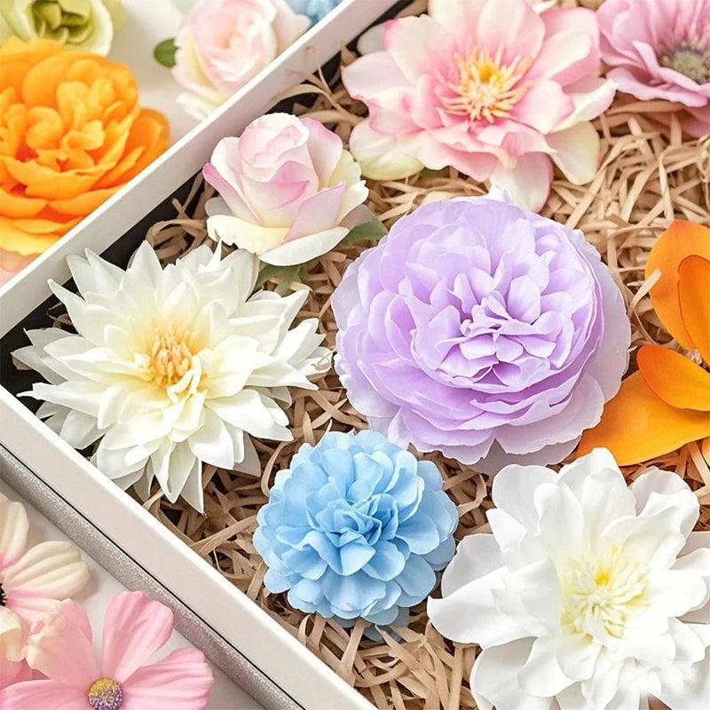 20/52Pcs Mini Random Mix Artificial Flowers Silk Fake Flowers for Home Decor DIY Craft Gifts Accessories Bride Wedding Decor - Sun Studio