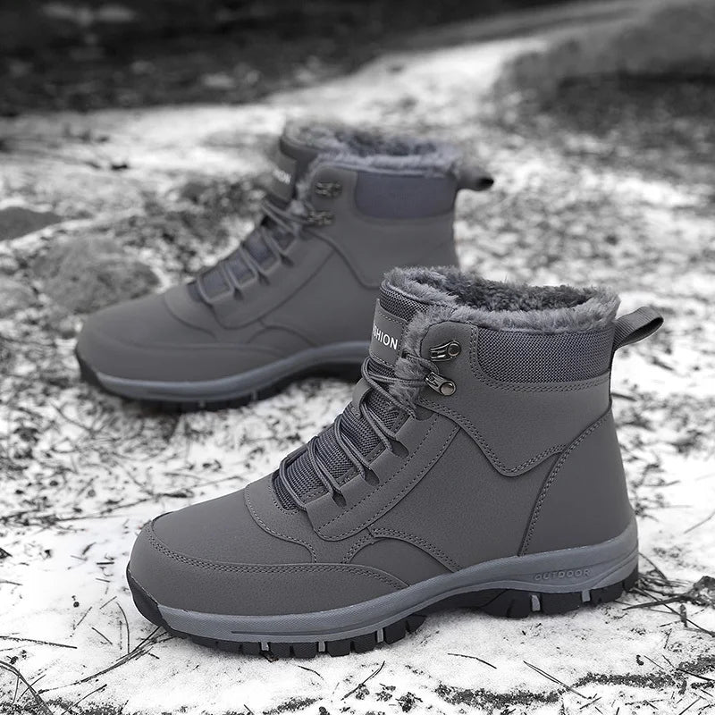 Neue Schneestiefel Herren, Schnürschuhe, atmungsaktive Winterstiefel für Männer, lässige Herrenschuhe, wasserdichte Knöchelstiefel, Arbeitschuhe