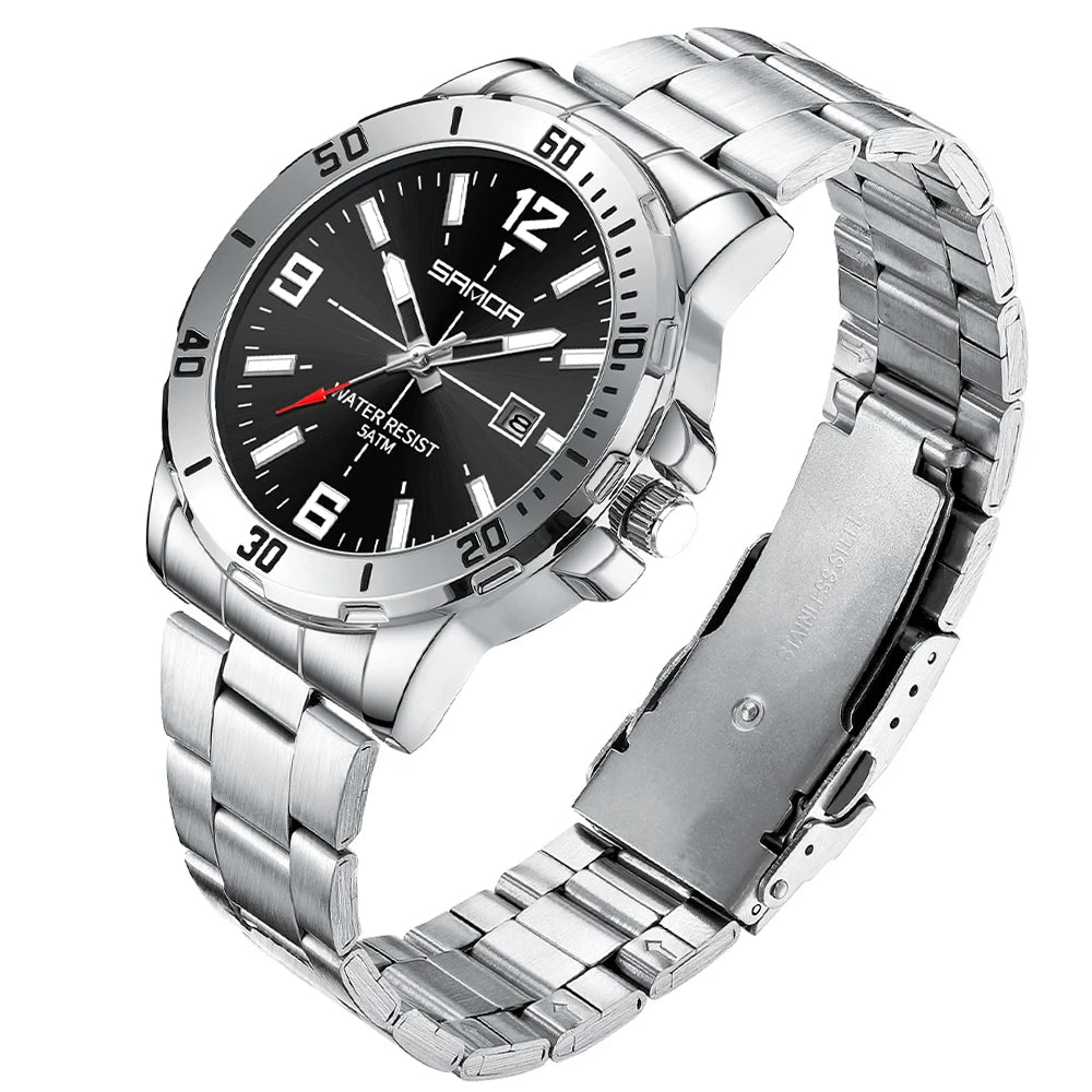 Fashion Casual Mens Business Watch Waterproof Luxury Stainless Steel Strap Men Wristwatch Calendar analog Quartz Watches For Man - Sun Studio