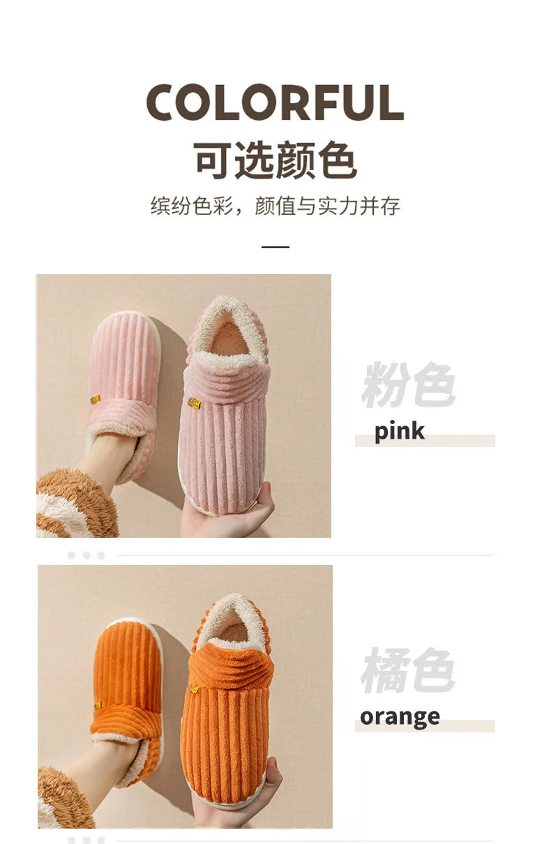 Asgard Men Plush Platform Slippers Winter Warm Outdoor Antiskid Fluffy Soft Cotton Boot Indoor Fashion Cozy Furry Flat Home Shoe - Sun Studio