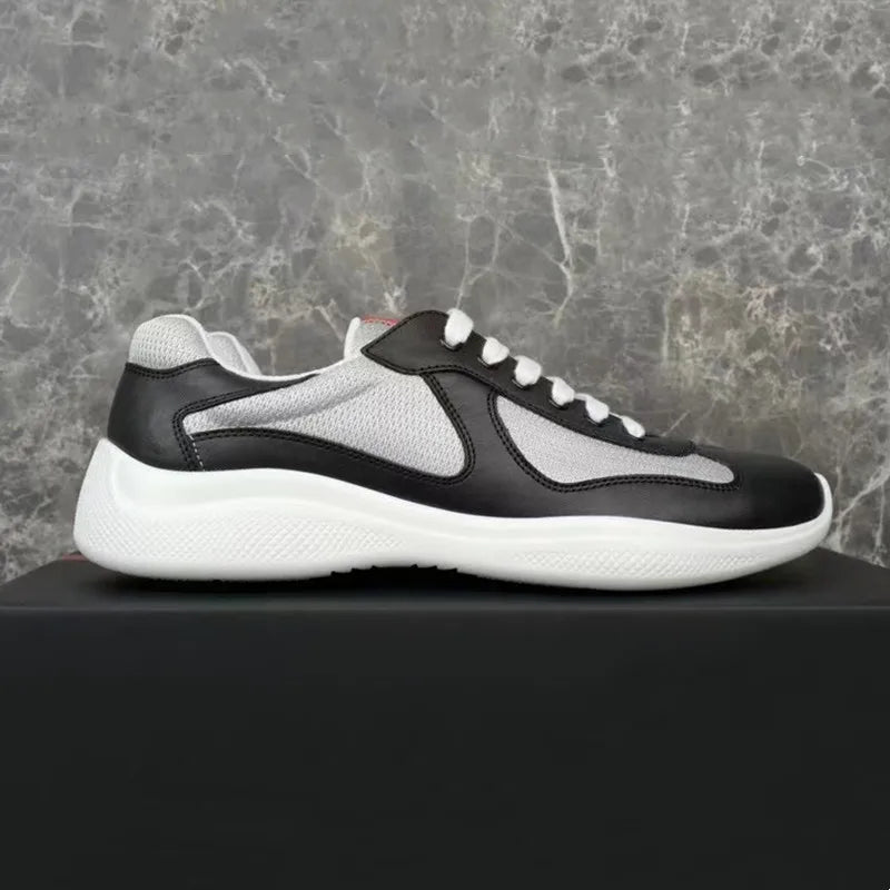 Multiple Style Color Classic P-style Men's Low Top Sneaker Breathable Mesh Biker Shoes Lace Up Leather Sneakers Casual Shoe - Sun Studio
