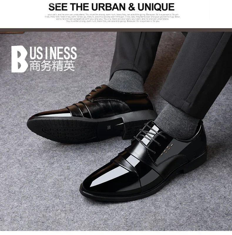 Business Men Dress Shoes Luxury Mens Dress Shoes Patent Leather Oxford for Men Oxfords Footwear High Quality Leather 2025 - Sun Studio