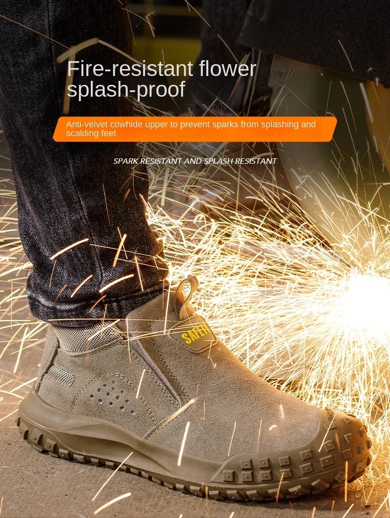 Men Safety Boots Welder Safety Shoes Anti-Smash Indestructible Safety Shoes Men Work Boots Steel Toe Security Boots Footwear - Sun Studio