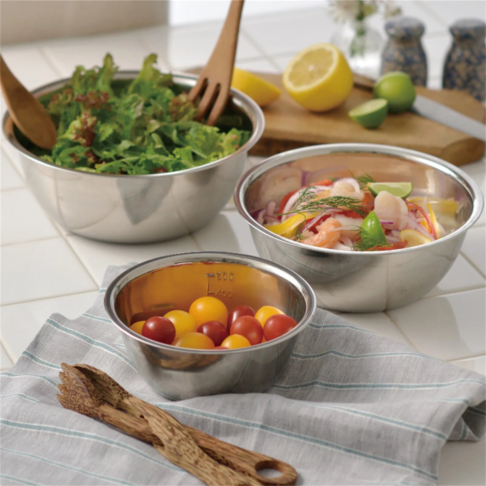 Stainless Steel Mixing Bowls Multi-Functional Kitchen Cooking Storage Bowls For Portable Home Outdoor Camping Accessories - Sun Studio