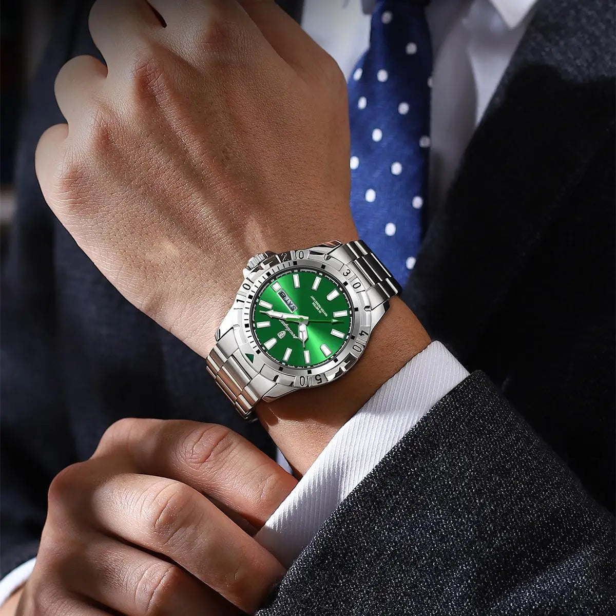 POEDAGAR Luxury Man Watch Waterproof Luminous Date Week Men Watch Casual Male Clock Stainless Steel Sports Men's Quartz Watches - Sun Studio