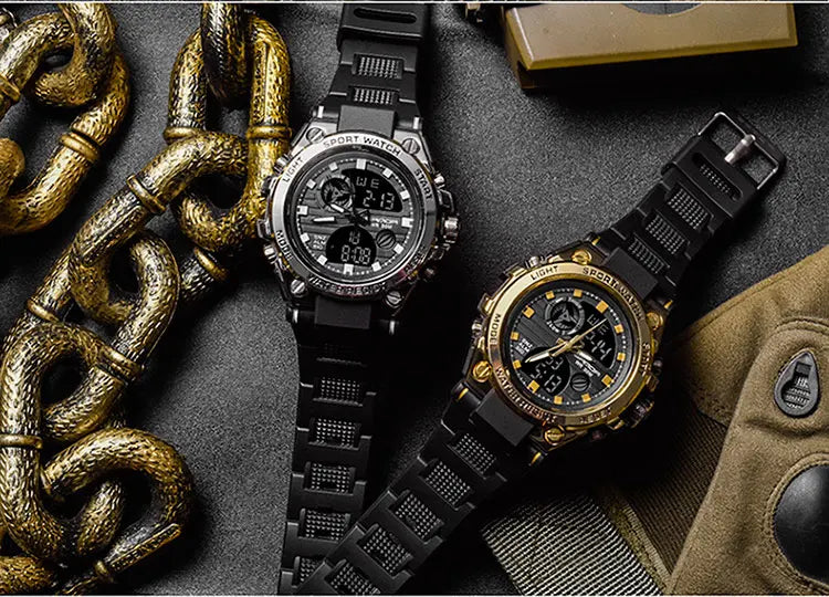 SANDA Top Luxury Watches Men Military Army Mens Watch Waterproof Sport Wristwatch Dual Display Watch Male Relogio Masculino - Sun Studio