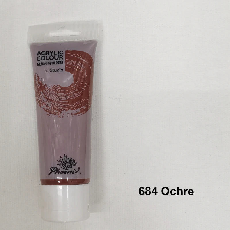 75ml Acrylfarbe Ungiftig Nicht verblassend, reiche Pigmente für Maler, Erwachsene für Leinwand Holz Ton Stoff Keramik Bastelbedarf