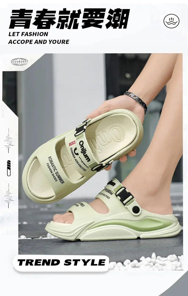 Men Summer Comfortable Beach Sandals Male Outdoor Flip Flops Thick Soft Clogs Casual Man Water Garden Shoes Women Beach Slippers - Sun Studio