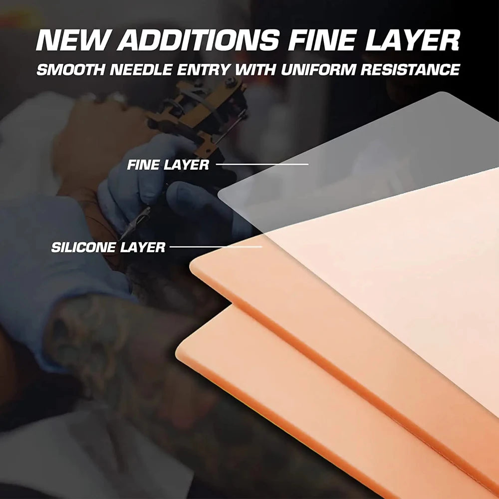 3MM Thick Tattoo Practice Skin Blank Double Sides Silicone Fake Skin for Permanent Makeup Training Tattoo Skin Accessories - Sun Studio
