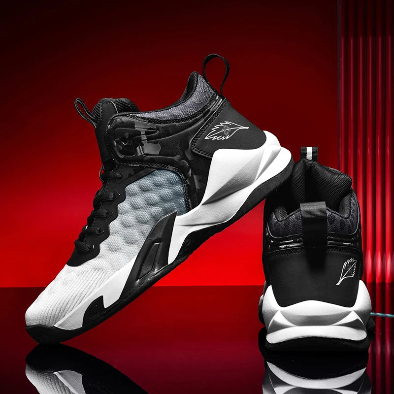 Basketball Shoes, Men's Outdoor Sports Shoes, Men's Shock-Absorbing High-Top Student Practical Basketball Shoes, Mesh Breathable Casual Shoes - Sun Studio