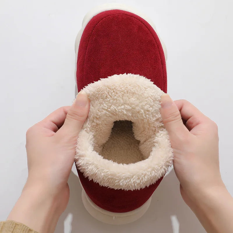 Asgard Men Plush Platform Slippers Winter Warm Outdoor Antiskid Fluffy Soft Cotton Boot Indoor Fashion Cozy Furry Flat Home Shoe - Sun Studio
