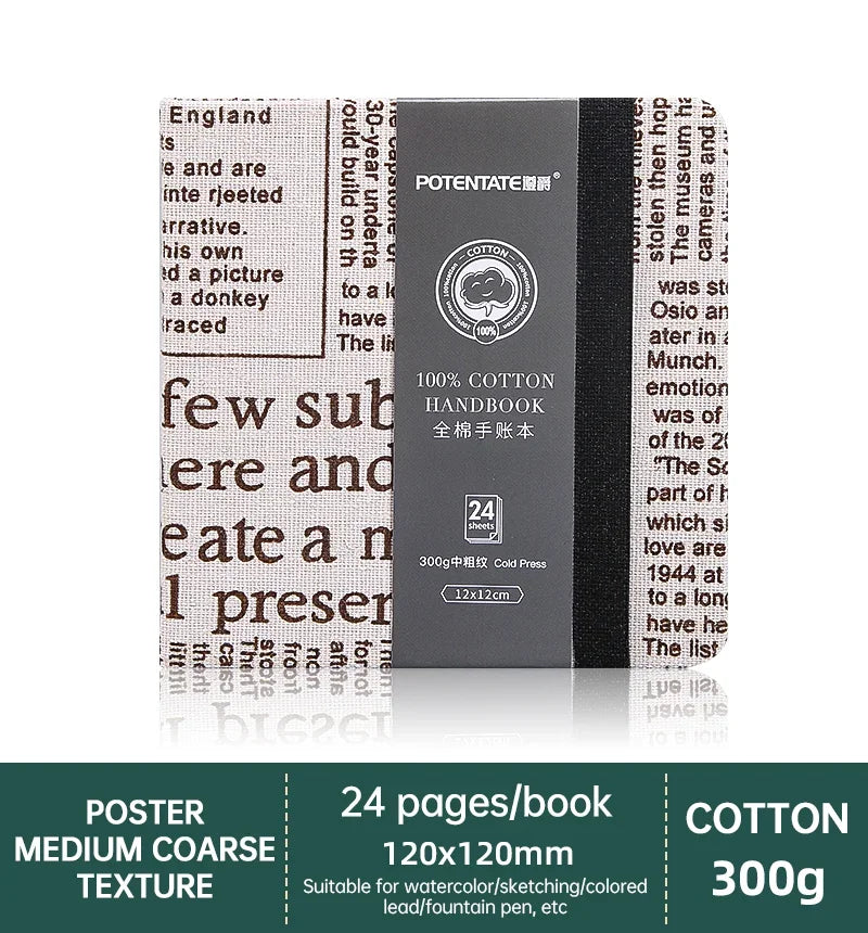 POTENTATE 100% Cotton Watercolor Book Square Sketchbook 300g Art Drawing Sketch Pad potentate бумага акварели - Sun Studio