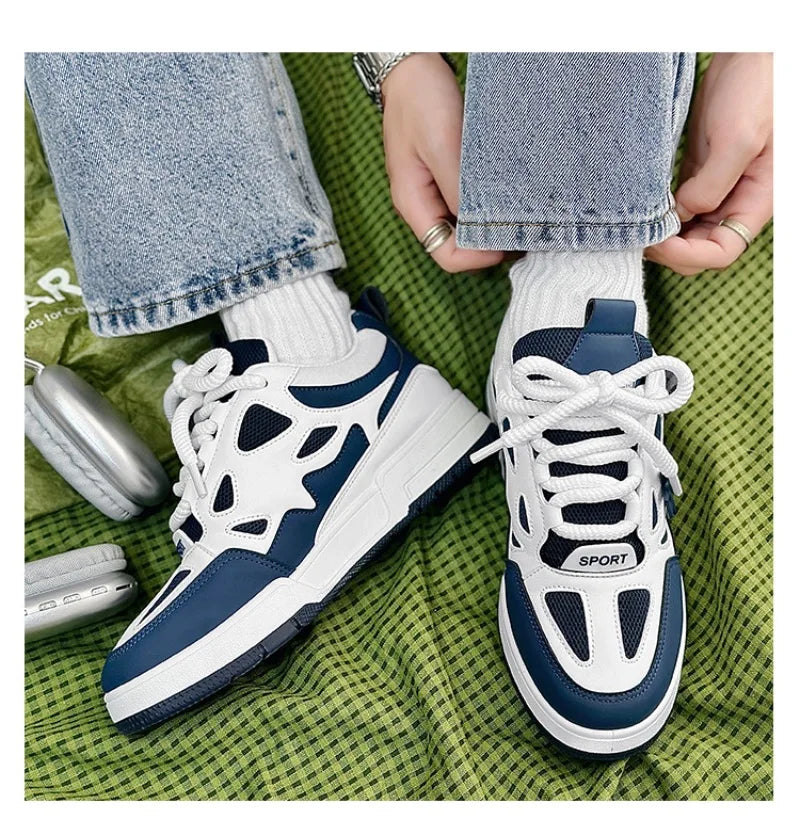 Men's Sneakers Luxury Leather Casual Shoes 2025 Fashion Skateboard Shoes for Men Daily Training Shoes Tenis Masculino - Sun Studio