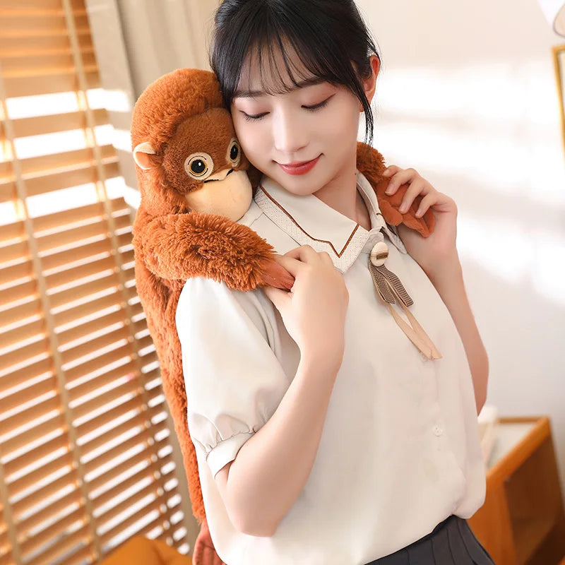 Cartoon Punch Monkey Plush Doll Brown Chimpanze Mom And Black Monkey Baby Together Animal Stuffed Doll Home Decor Gift For Kids - Sun Studio