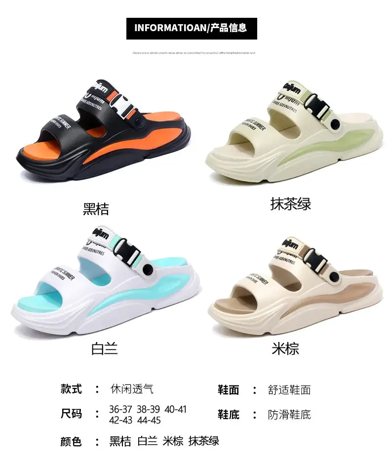 Men Summer Comfortable Beach Sandals Male Outdoor Flip Flops Thick Soft Clogs Casual Man Water Garden Shoes Women Beach Slippers - Sun Studio