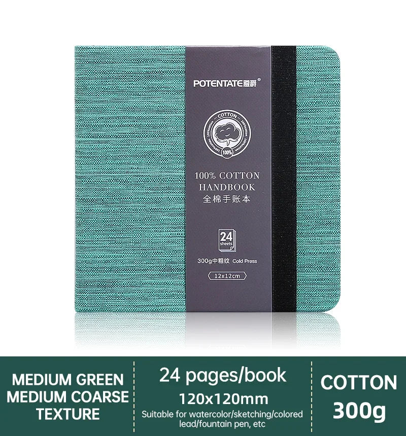 POTENTATE 100% Cotton Watercolor Book Square Sketchbook 300g Art Drawing Sketch Pad potentate бумага акварели - Sun Studio