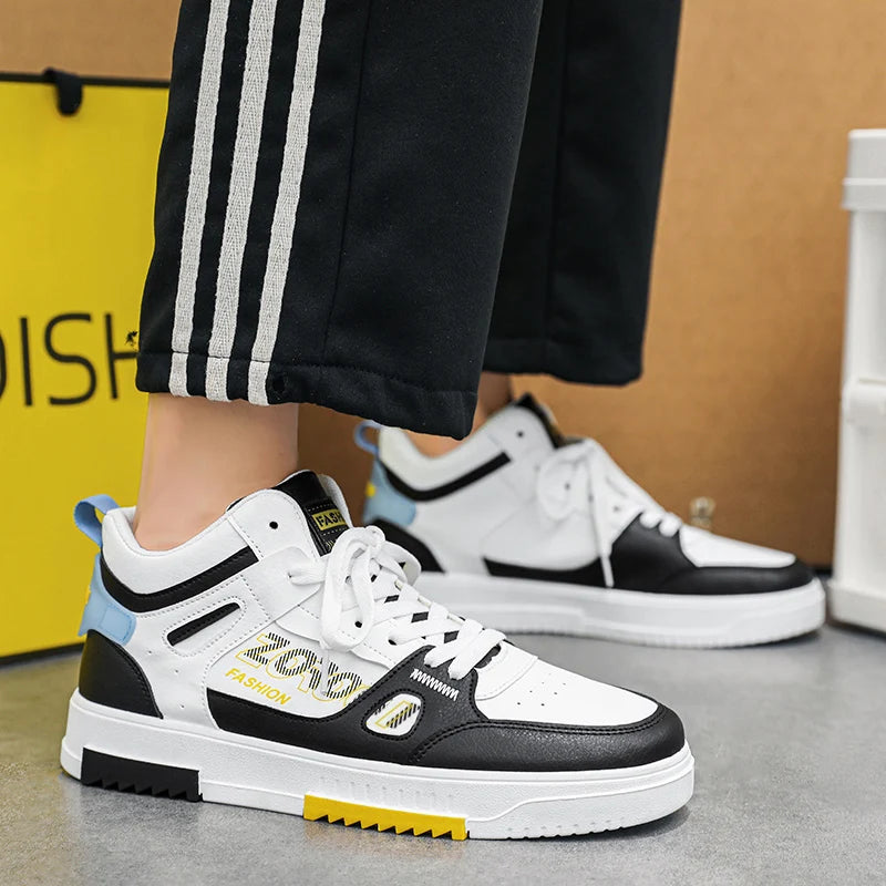 Men's Skate Board Shoes High Top Students Leisure Sports Shoes Breathable Non-slip Shoes Fashion High Top Sneakers for Men Men - Sun Studio