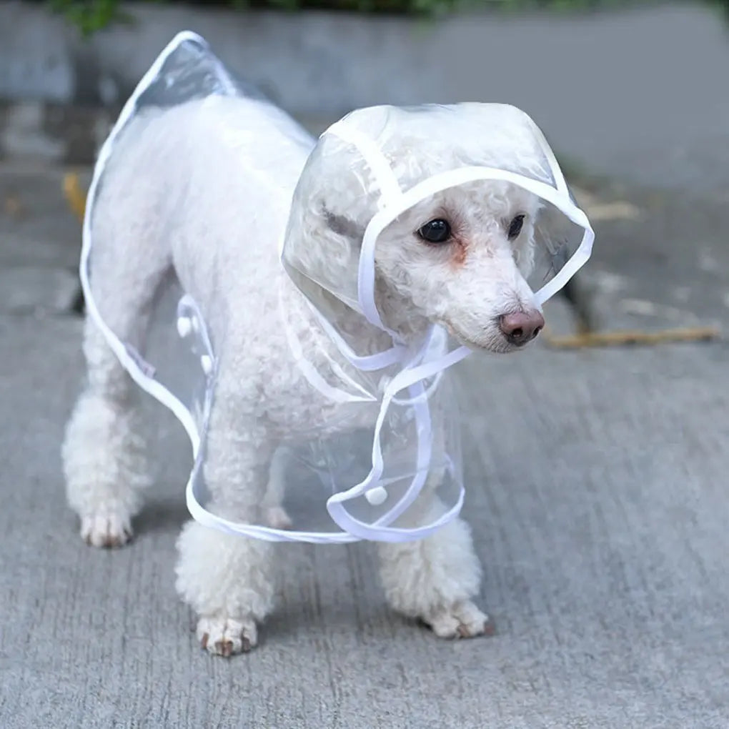 Pet Dog Puppy Transparent Rainwear Raincoat Pet Hooded Waterproof Jacket Clothes Soft PVC Small Dogs Raincoat Puppy Rain Poncho - Sun Studio