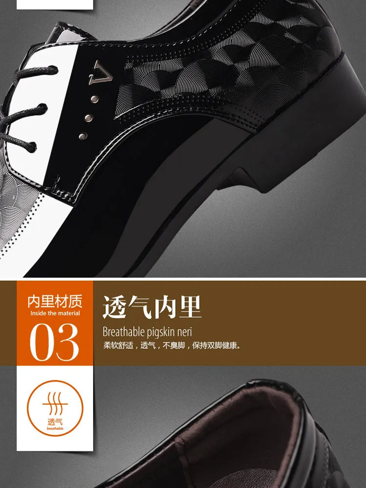 Oxfords Leather Men's Shoes Casual Dress Men Lace Up Breathable Formal Office for Man Big Size 38-48 Flats 2024 - Sun Studio
