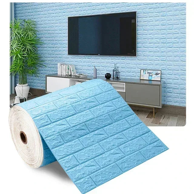 3D Selbstklebende Tapete 70cm*1/5/10m Kontinuierliche wasserdichte Ziegelwand Aufkleber Wohnzimmer Schlafzimmer Kinderzimmer Wohnkultur