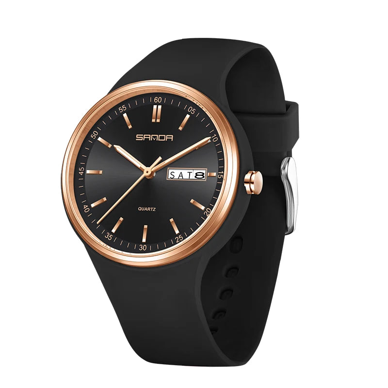 Fashion Calendar High Guality Women's Quartz Watch Silicone strap Ladies Watches Simple Elegant Watch For Woman Lady Wristwatch. - Sun Studio