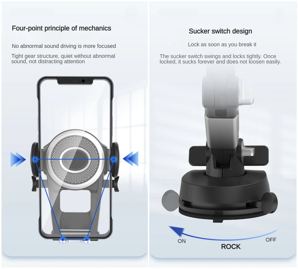 Heavy Duty Phone Mount for Car Windshield Dashboard Long Arm Suction Cup Phone Stand Holder 4.7-6.8inch Smartphone GPS Mount - Sun Studio