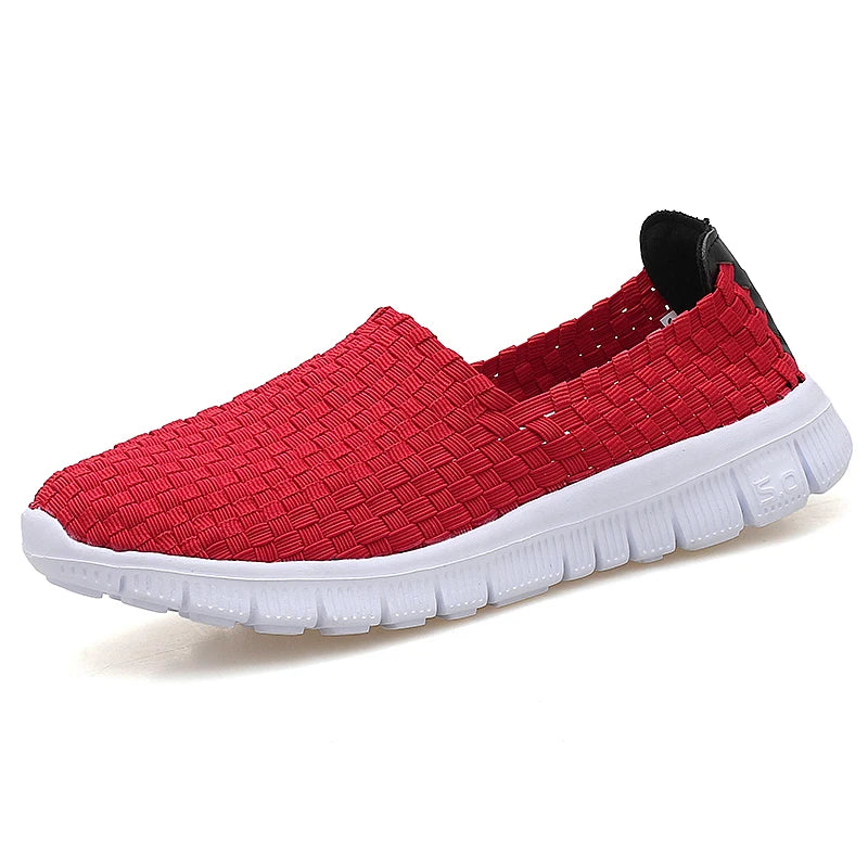 STRONGSHEN Men Shoes Summer Breathable Women Handmade Woven Shoes Couple Casual Flats Shallow Loafers Unisex Zapatos De Mujer - Sun Studio