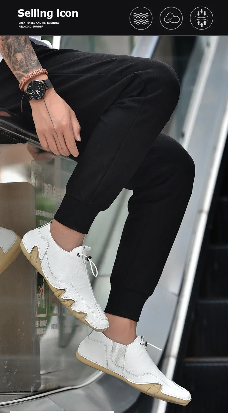 Size 38-47 Men Sneakers Leisure Comfortable Walking Genuine Leather Shoes Sports Outdoor Footwear Loafers Male Trainers 2021 - Sun Studio