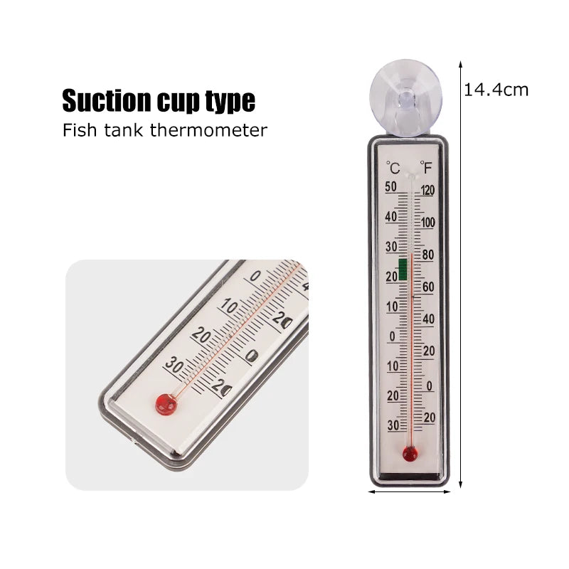 8 Styles Cordless Aquarium Thermometer Lcd Digital External Thermometer Glass Thermometer Fish Tank Mini Suction Cup Thermometer - Sun Studio