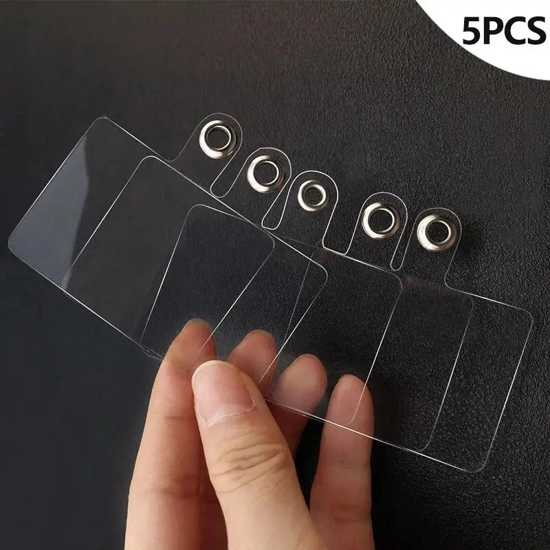 1/3/5/10Pcs Mobile Phone Anti-lost Lanyard Card Gasket Universal Transparent Clip Detachable Phone Hanging Cord Strap Tether Pad - Sun Studio