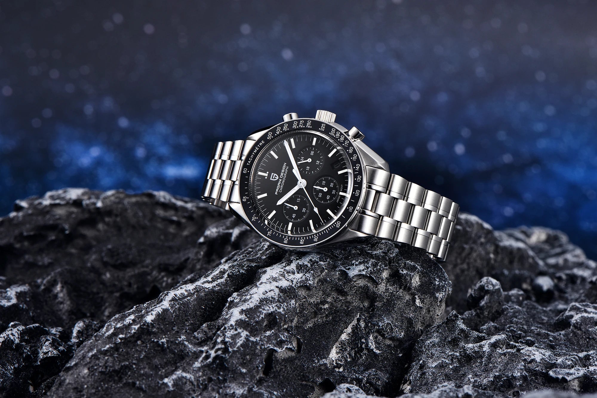 PAGANI DESIGN 2025 New Moon Men's Watches Luxury Quartz Watch For Men AR Sapphire Glass 100M Waterproof Wristwatch Chronograph - Sun Studio