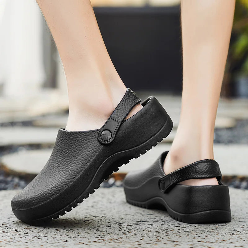Comwarm Men New Clogs Slippers Non-slip Oil-proof Waterproof and Wear-resistant Work Kitchen Shoes Comfortable EVA Garden Sandal - Sun Studio