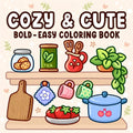 COZY & CUTE Bold-easy Patterns Coloring Book for Adults Cute Drawing Book Perfect Gift for Party and Birthday - Sun Studio