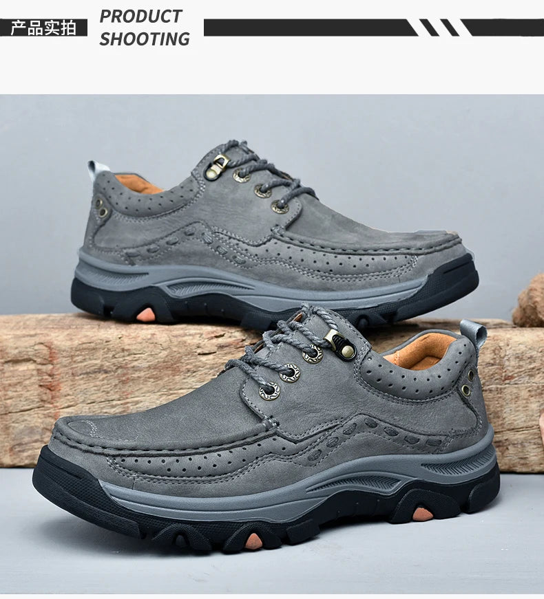 New Large Size Men's Shoes Genuine Leather Flats Men Loafers High Quality Outdoor Men Sneakers Breathable Male Casual Shoes - Sun Studio