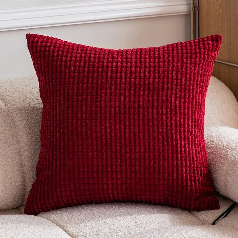 Christmas Red Throw Pillow Covers Decorative Christmas Pillow Covers Soft Corduroy Lumbar Pillow Covers, Cushion Case Home Decor - Sun Studio