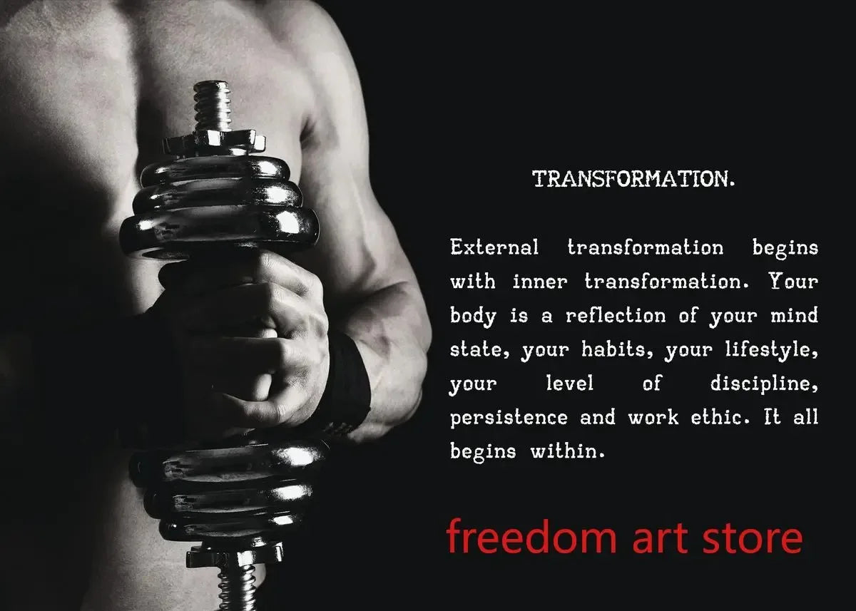 Gym Motivation Muskelmann Bodybuilding Fitness Stärke Langhantel Kunstposter Leinwanddruck Wandbild für Home Gym Dekor
