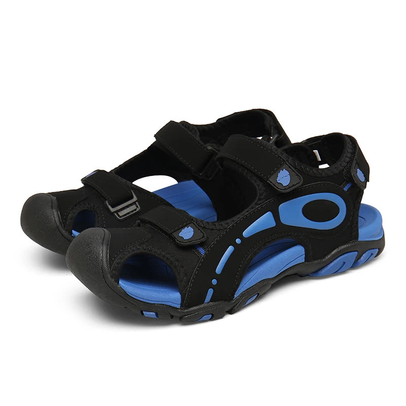 Herren Hochwertige Sandalen Outdoor Mode Langlebig Handgefertigte Flachschuhe Geschlossene Zehen Rutschfeste Wanderschuhe Männer Strand Sandalen