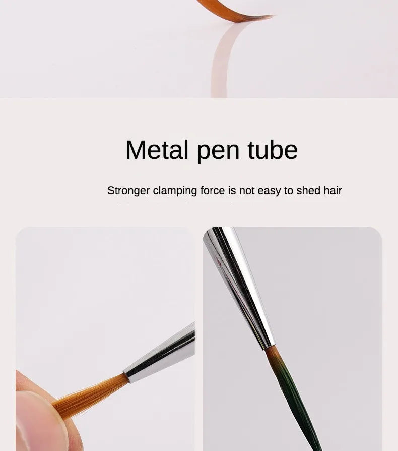 12models Imported Nylon Long Tail Line Brush Very Fine Cartoon Art Line Outline Detail Pen Digital Birch Watercolor Painting Pen - Sun Studio
