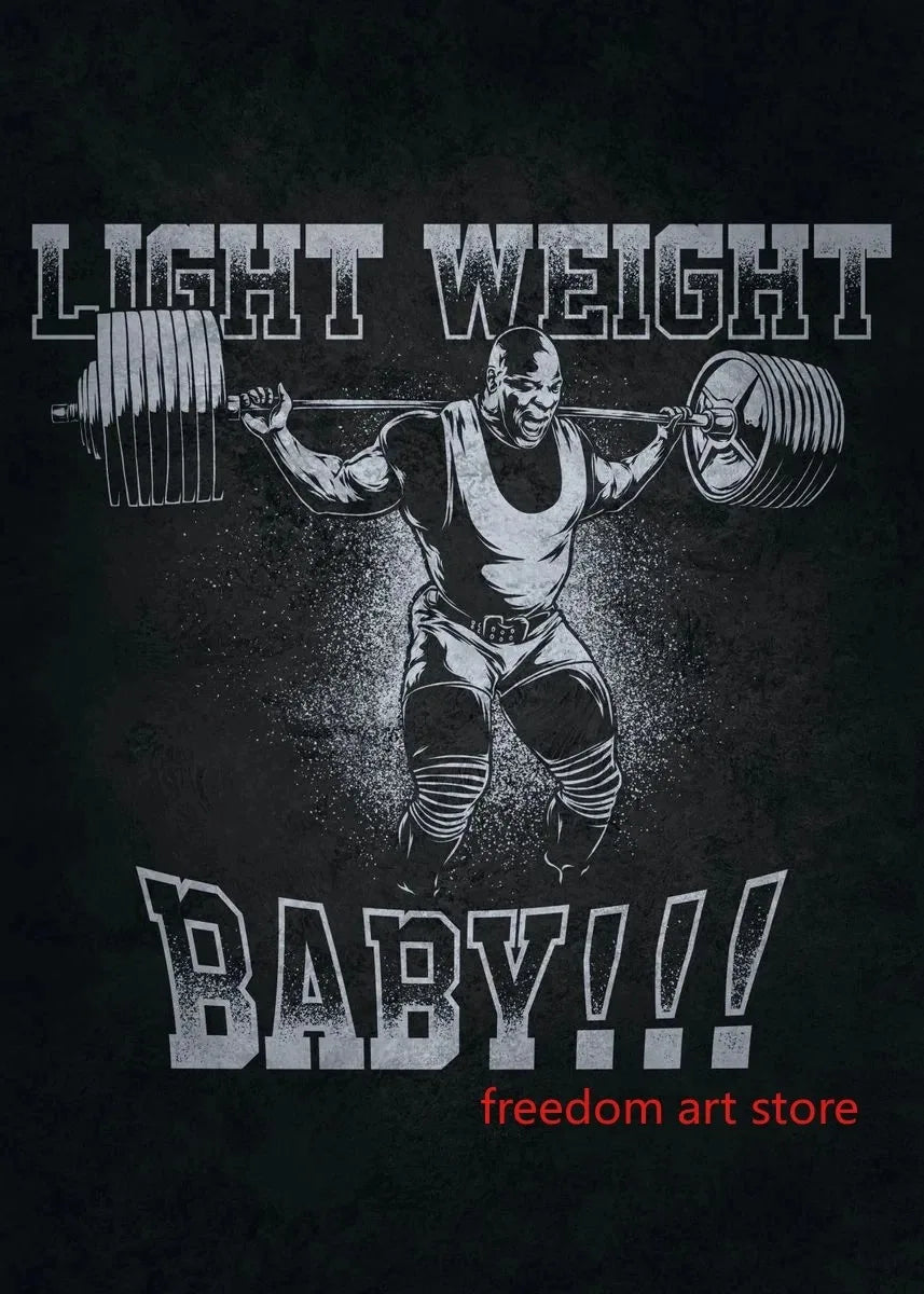 Gym Motivation Muscle Man Bodybuilding Fitness Strength Barbell Art Poster Canvas Painting Wall Print Picture for Home Gym Decor - Sun Studio