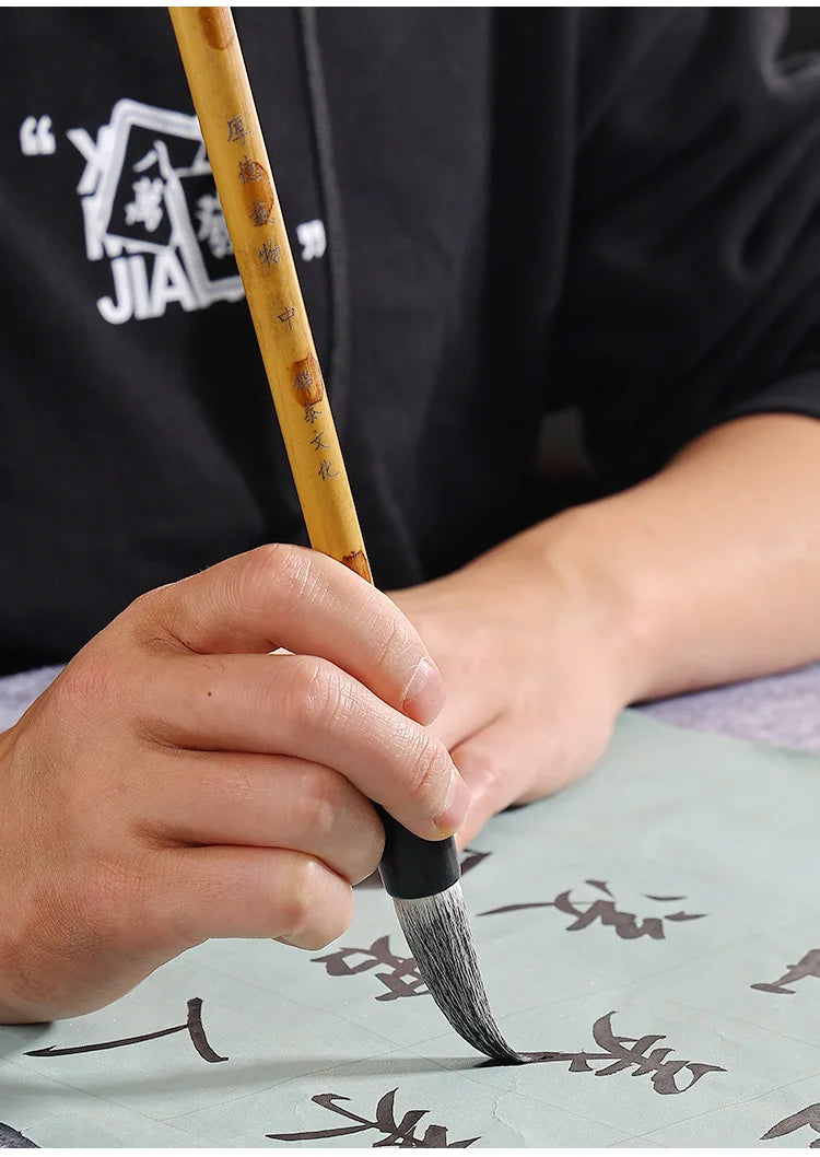 7/11Pcs Chinese Calligraphy Brush Set Kanji Japanese Sumi Painting Drawing Artist Writing Brushes With Roll-up Bamboo Pen Bag - Sun Studio