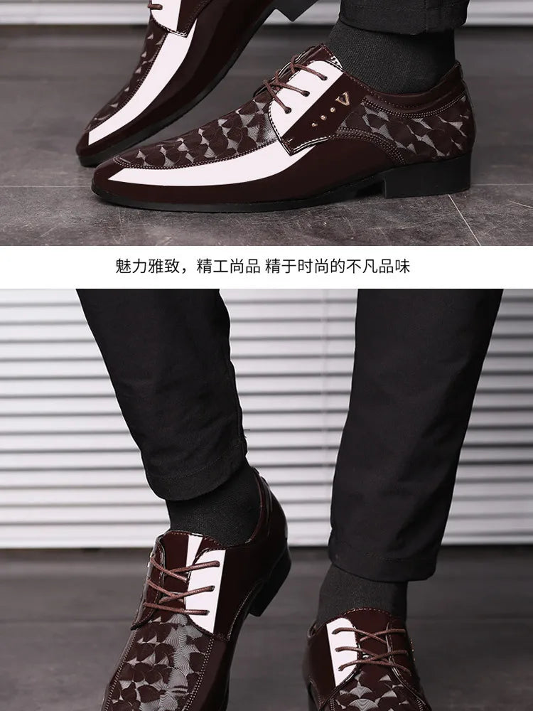 Oxfords Leather Men's Shoes Casual Dress Men Lace Up Breathable Formal Office for Man Big Size 38-48 Flats 2024 - Sun Studio